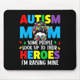 Autism mam Raising Hero Groovy Messy Bun Autism Aw Muismat
