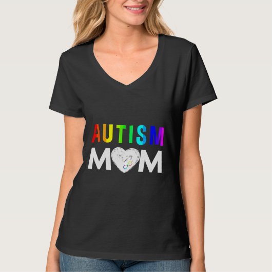 Autism mam Red in plaats van oneindig T-shirt (Voorkant)