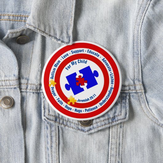 Autism Mam Round Button (In situ)