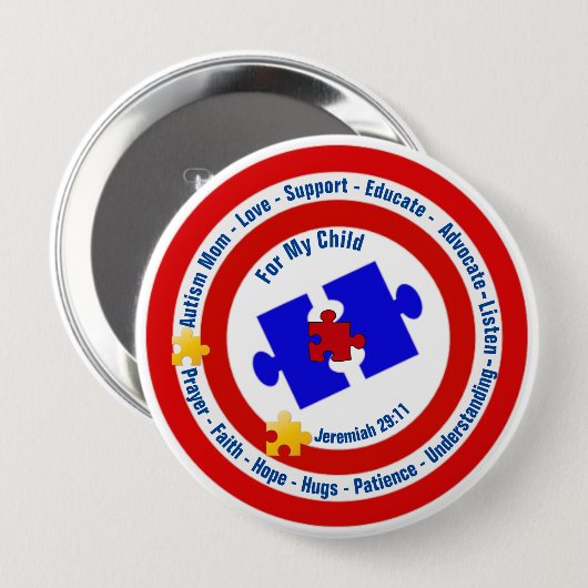 Autism Mam Round Button (Voorkant /achterkant)