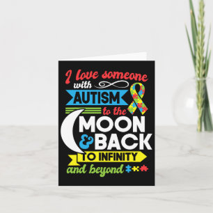 Autism mam Zuster Grandma I Love Iemand with Auti Kaart