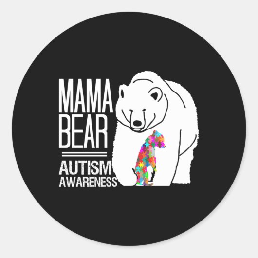 Autism Mama Beer Autism Awareness Ronde Sticker (Voorkant)