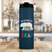 Autism Mama Beer en Cub Puzzle Piece Personalized Thermosbeker