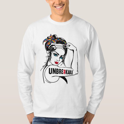 Autism mama onbreekbaar Rosie The T-shirt (Voorkant)