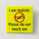 Autism Med Alert No Touch Vierkante Button 5,1 Cm (Voorkant)