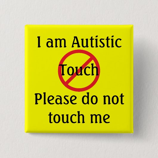 Autism Med Alert No Touch Vierkante Button 5,1 Cm (Voorkant)