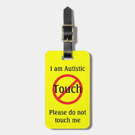 Autism Medic Alert Volledige informatie Geen aanra Bagagelabel