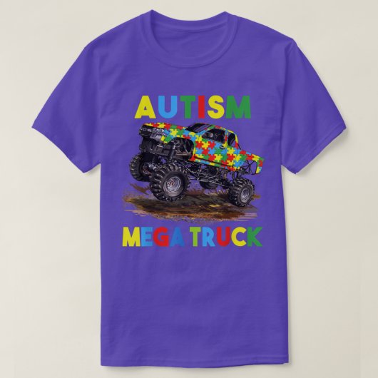 Autism Mega Truck Mannen Vrouwen Kinder Funny Auti T-shirt (Design voorkant)