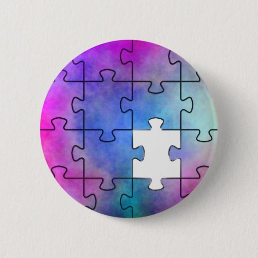 Autism Missing Piece - Pin Ronde Button 5,7 Cm (Voorkant)