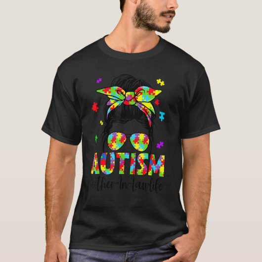 Autism moeder in law Messine Bun Puzzle Sunbril M T-shirt (Voorkant)