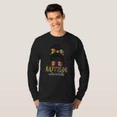 Autism moeder in law Messine Bun Puzzle Sunbril M T-shirt (Voorkant volledig)
