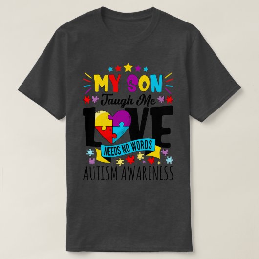 Autism moeder vader zoon 3 t-shirt (Design voorkant)