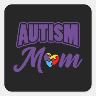 AUTISM MOM Autism Awareness Gift Autistic Kinder Vierkante Sticker