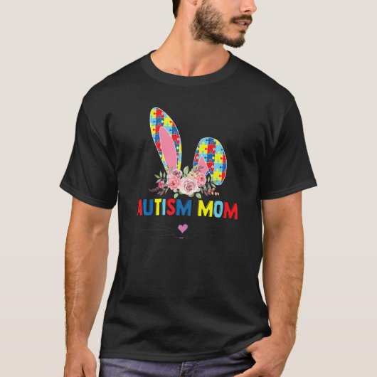Autism Mom Bunny Easter apparel Puzzle Piece appar T-shirt (Voorkant)
