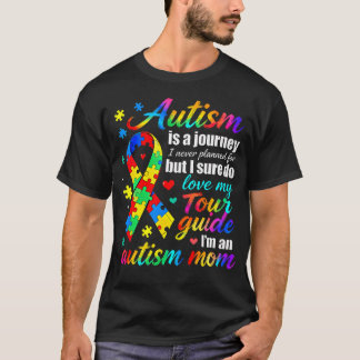 Autism Mom Journey Love And Guide Awareness T-shirt
