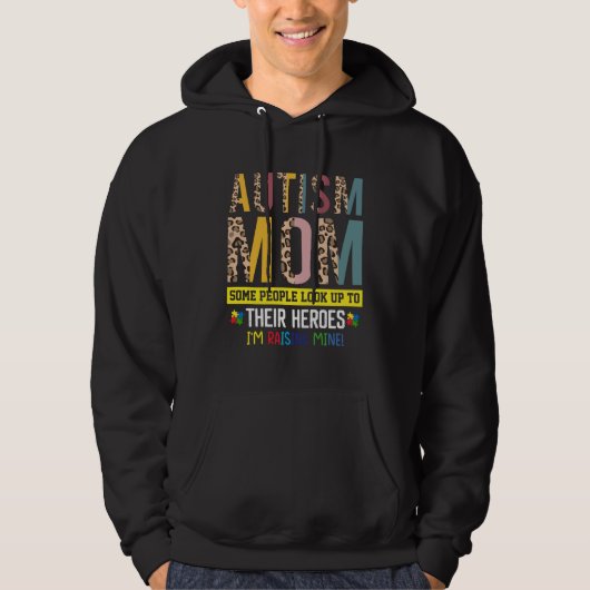Autism Mom Life Awareness Leopard  Motheru2019s Da Hoodie (Voorkant)