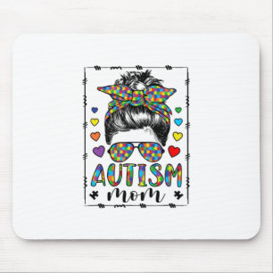 Autism Mom Life Messy Bun Bleached Mother's Day Muismat