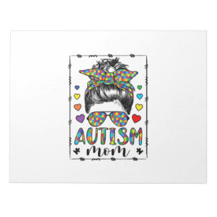 Autism Mom Life Messy Bun Bleached Mother's Day Notitieblok