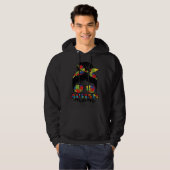 Autism Mom Life Messy Bun Mothers Day Autism Aware Hoodie (Voorkant volledig)