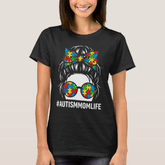 Autism Mom Life Puzzle Awareness Support Mom  T-shirt