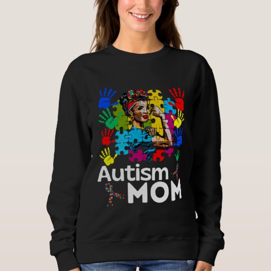 Autism Mom Navigating Autism Afro Mother Black Wom Trui (Voorkant)