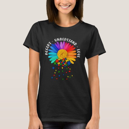 Autism Mom Support Floral Autism Awareness Daisy F T-shirt (Voorkant)