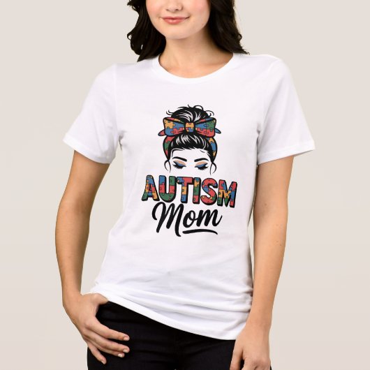 Autism Mom Tri-Blend Shirt (Voorkant)