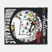 Autism Mom Unbreakable Autism Awareness Gifts Fleece Deken (Voorkant (Horizontaal))
