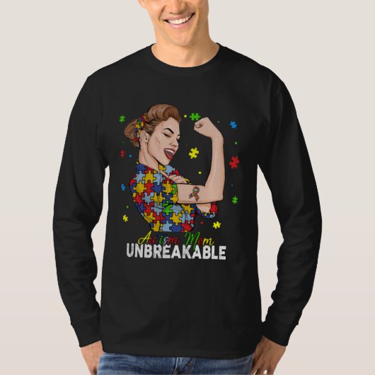 Autism Mom Unbreakable  Puzzle Autism Awareness Mo T-shirt (Voorkant)