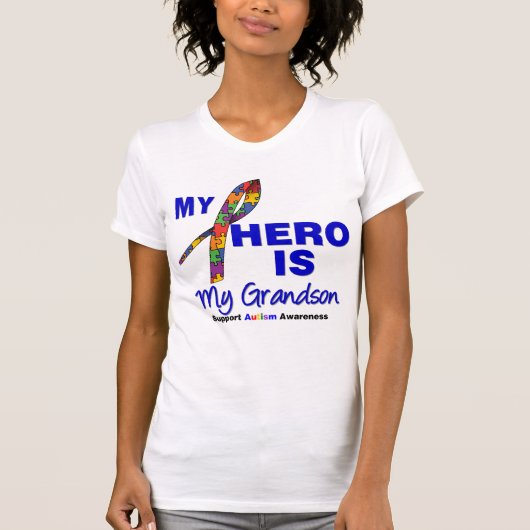 Autism My Hero is Mijn kleinzoon T-shirt (Voorkant)