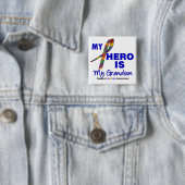 Autism My Hero is Mijn kleinzoon Vierkante Button 5,1 Cm (In situ)