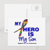 Autism My Hero is My Son Briefkaart (Voorkant / Achterkant)