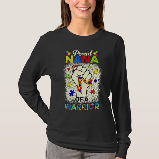 Autism Nana of Autism Awareness Warrior Support AU T-shirt (Voorkant)