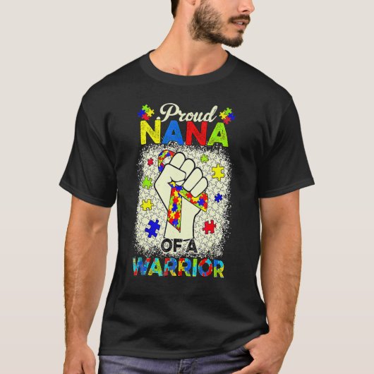 Autism Nana of Autism Awareness Warrior Support AU T-shirt (Voorkant)