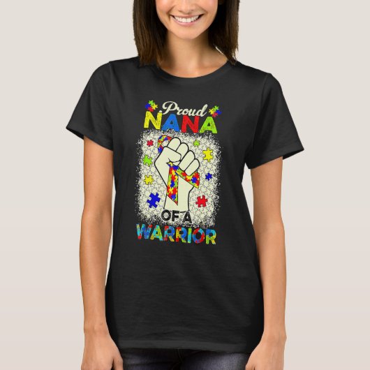 Autism Nana of Autism Awareness Warrior Support AU T-shirt (Voorkant)