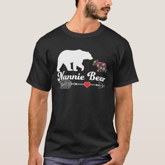 Autism Nannie Bear Puzzle Autism Awareness Autisti T-shirt (Voorkant)