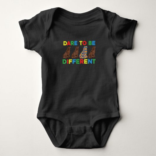 Autism Newfoundland Dog Dad and Dog mama Romper (Voorkant)