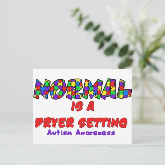 Autism Normal is een wasdroger-instelling Briefkaart (Staand voorkant)