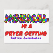 Autism Normal is een wasdroger-instelling Briefkaart (Voorkant)