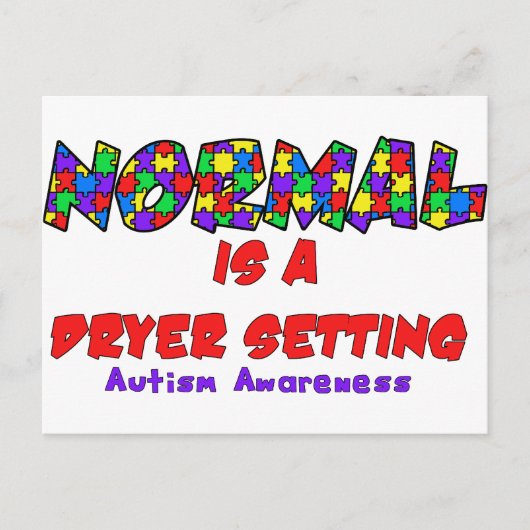 Autism Normal is een wasdroger-instelling Briefkaart (Voorkant)