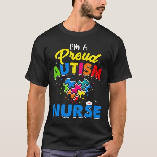Autism Nurse Autism Awareness Accepteert Support L T-shirt (Voorkant)