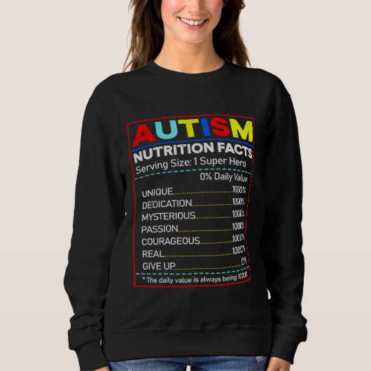 Autism Nutrition Facts Toddler Autism Awareness Mo Trui (Voorkant)