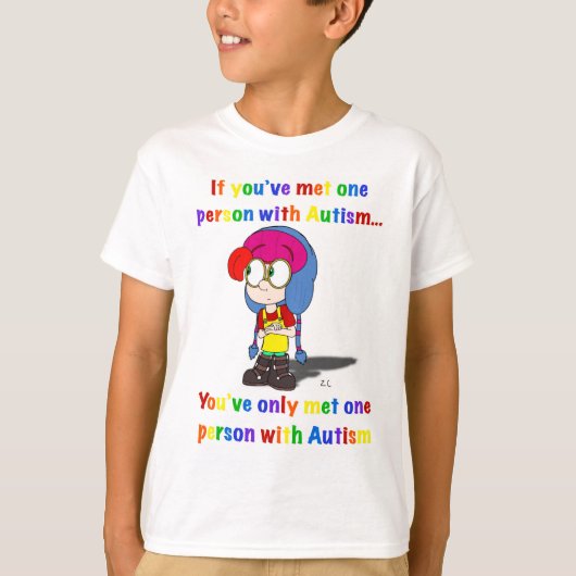 Autism: one size does not fit all awareness shirt (Voorkant)
