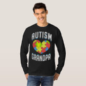 Autism opa Autism Awareness Day Love Puzzle Pi T-shirt (Voorkant volledig)