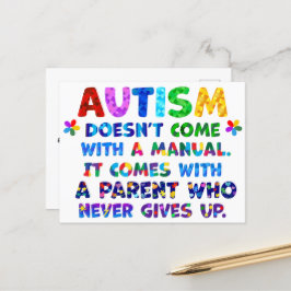 AUTISM Ouder geeft nooit op Briefkaart
