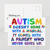 AUTISM Ouder geeft nooit op Briefkaart (Voorkant / Achterkant)