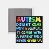 AUTISM Ouder geeft nooit op Magneet (Voorkant / Achterkant)