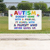 AUTISM Ouder geeft nooit op Spandoek (Insitu)