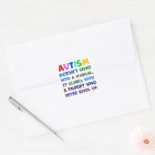 AUTISM Ouder geeft nooit op Vierkante Sticker (Envelop)