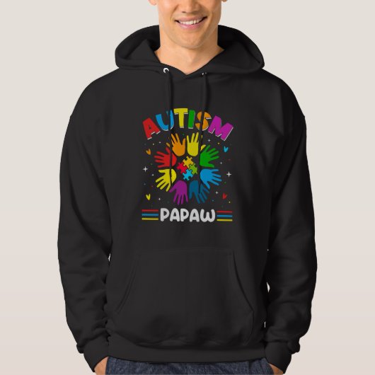 Autism Papaw Love Autism Awareness Family Matching Hoodie (Voorkant)